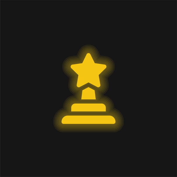 Award yellow glowing neon icon - Vector, Image