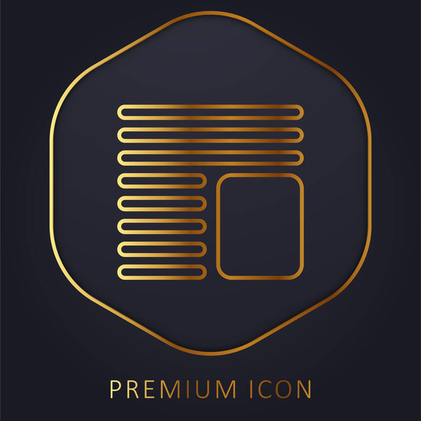 Artículo logotipo o icono de la prima de línea dorada - Vector, imagen