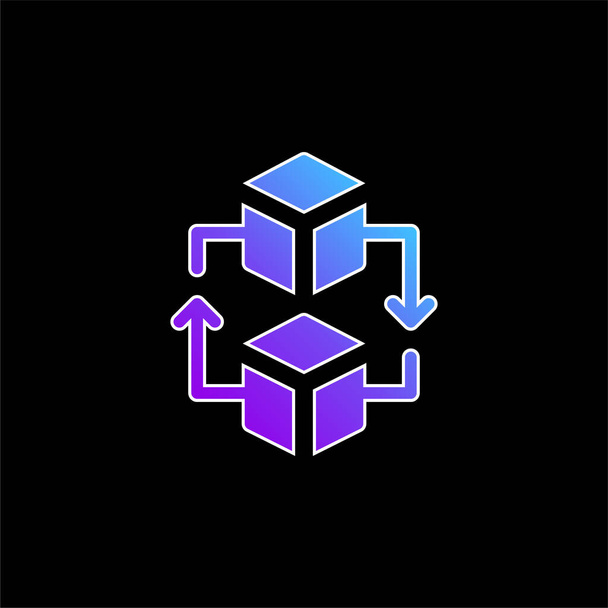 Ikona wektora gradientu niebieskiego blockchain - Wektor, obraz