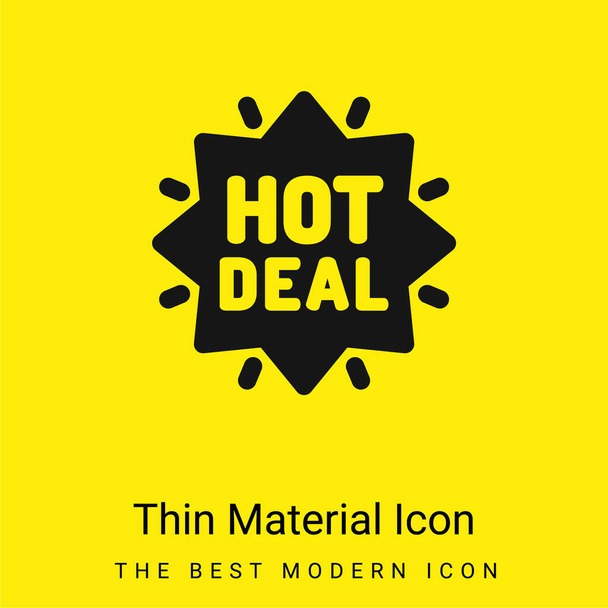 Bargains minimal bright yellow material icon - Vector, Image