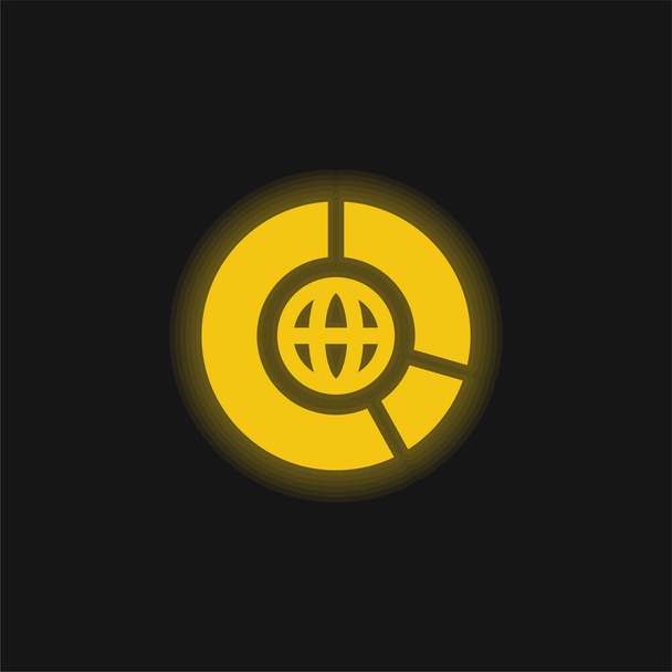 Big Data amarillo brillante icono de neón - Vector, Imagen