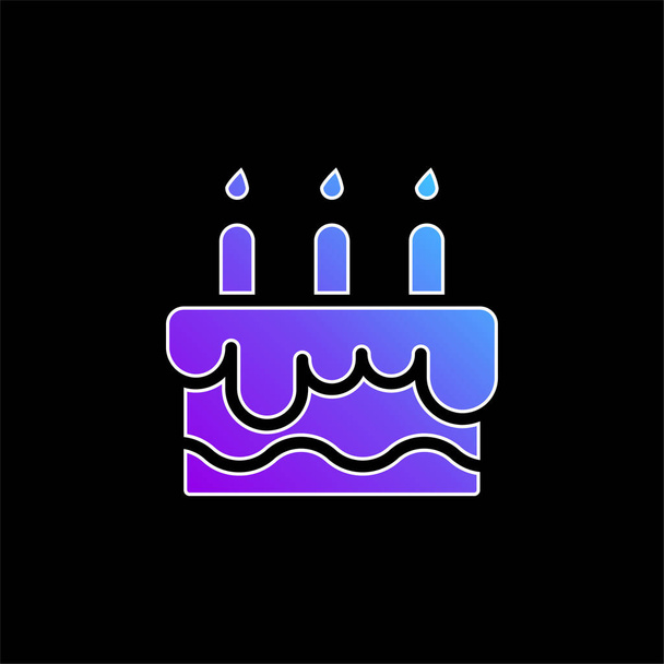 Birthday Cake blue gradient vector icon - Vector, Image