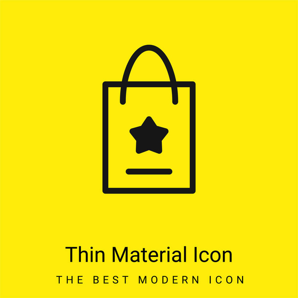 Borsa icona materiale giallo brillante minimo - Vettoriali, immagini