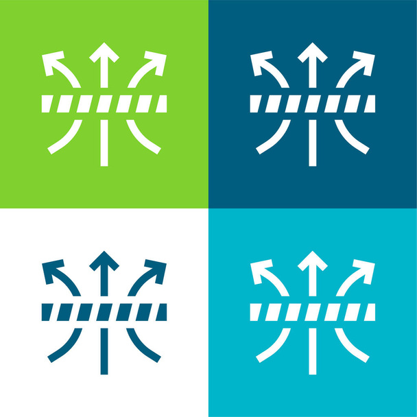 Lélegző Lapos négy szín minimális ikon készlet - Vektor, kép