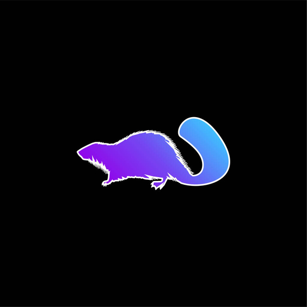 Beaver Mamífero Animal Shape ícone do vetor gradiente azul - Vetor, Imagem