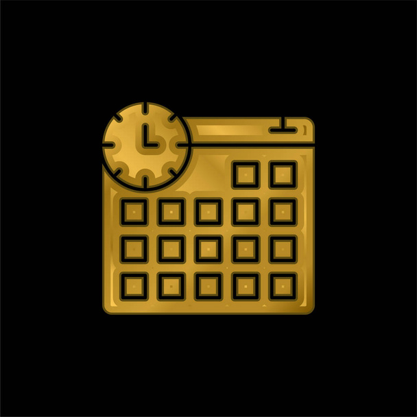 Cita chapado en oro icono metálico o logo vector - Vector, Imagen