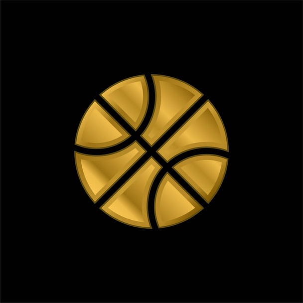 Basketbal pozlacená metalická ikona nebo vektor loga - Vektor, obrázek