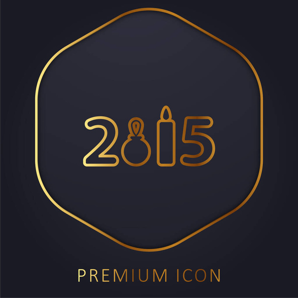 2015 χρυσό λογότυπο γραμμή πριμοδότηση ή εικονίδιο - Διάνυσμα, εικόνα