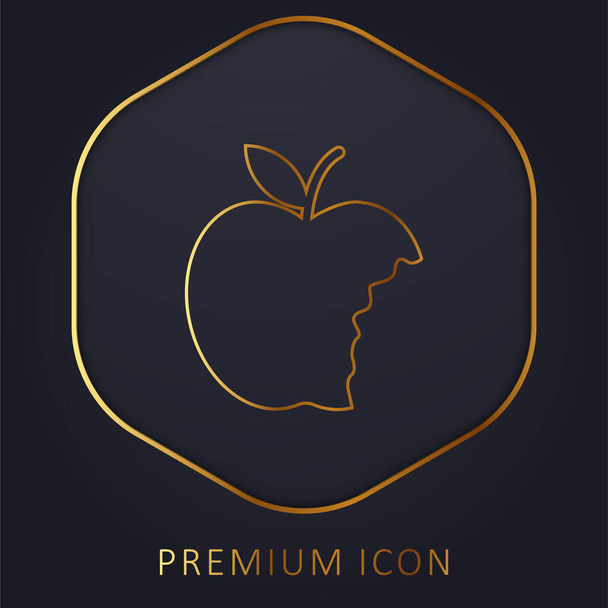 Apple golden line premium logo or icon - Vector, Image