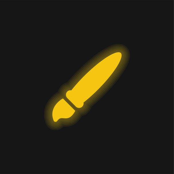 Artist Tool żółty świecący neon ikona - Wektor, obraz
