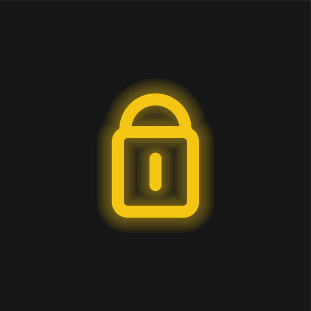 Blokk sárga izzó neon ikon - Vektor, kép
