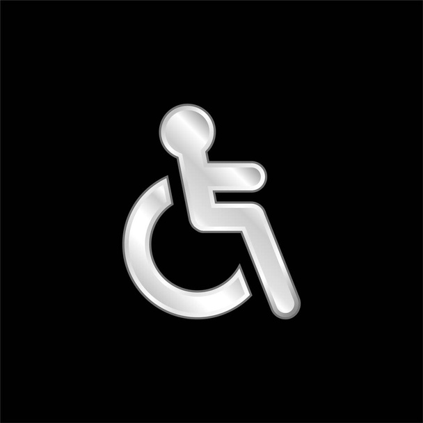 Accesibility Sign silver plated metallic icon - Vector, Image