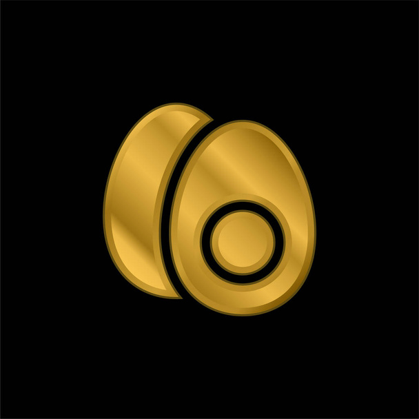 Uovo bollito oro placcato icona metallica o logo vettore - Vettoriali, immagini