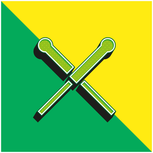 Акупунктура Зелений і жовтий сучасний 3d векторний логотип ікони - Вектор, зображення