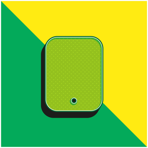 Zpět Ipad Zelená a žlutá moderní 3D vektorové logo - Vektor, obrázek