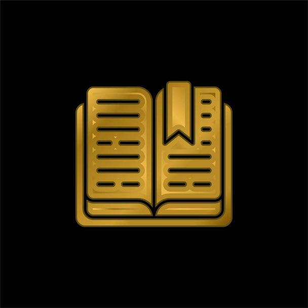 Książka pozłacana metaliczna ikona lub wektor logo - Wektor, obraz