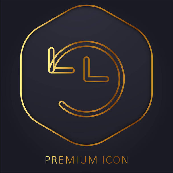 Terug Pijl gouden lijn premium logo of pictogram - Vector, afbeelding
