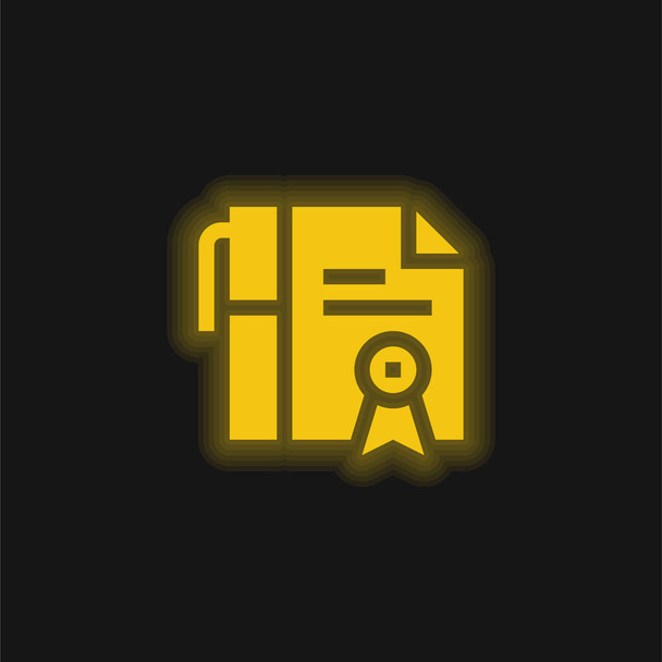 Adopción amarillo brillante icono de neón - Vector, imagen