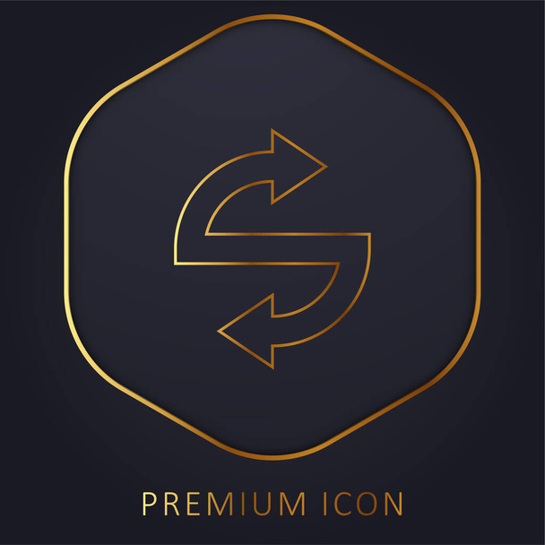 Setas linha dourada logotipo premium ou ícone - Vetor, Imagem