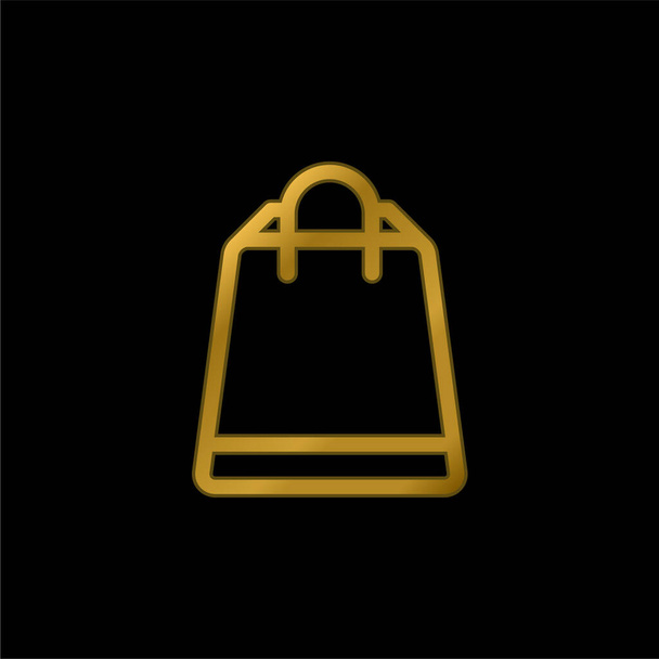 Мешок с позолоченной металлической иконой или вектором логотипа - Вектор,изображение