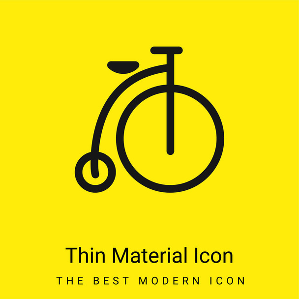 Bicicleta icono de material amarillo brillante mínimo - Vector, imagen