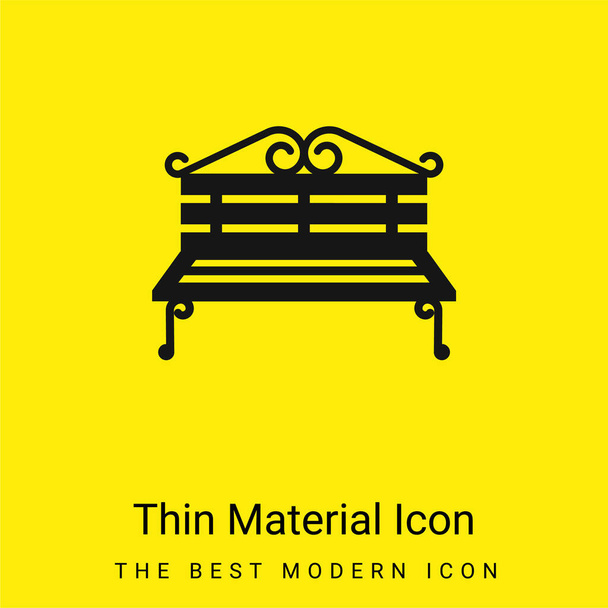 Bench minimal bright yellow material icon - Vector, Image