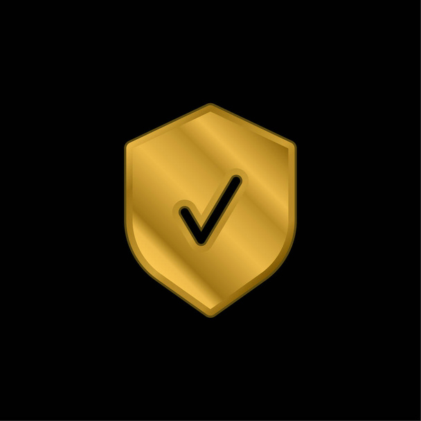 Odznaka złocona metaliczna ikona lub wektor logo - Wektor, obraz