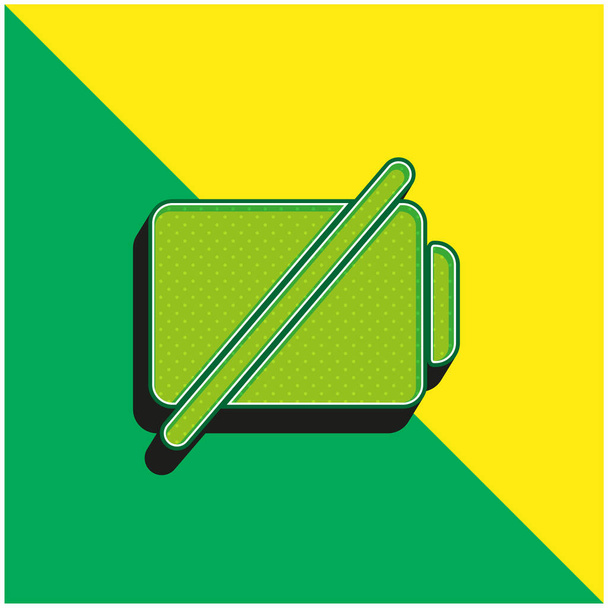 スラッシュグリーンと黄色のモダンな3Dベクトルアイコンのロゴとバッテリー - ベクター画像
