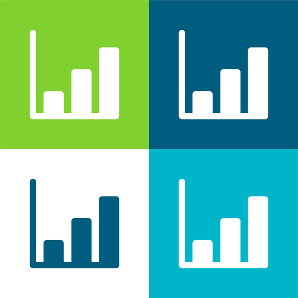 Bars diagram Lapos négy szín minimális ikon készlet - Vektor, kép