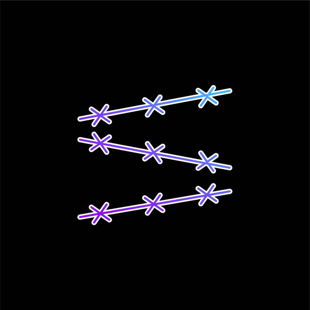 Ikona wektora gradientu drutu kolczastego niebieskiego - Wektor, obraz