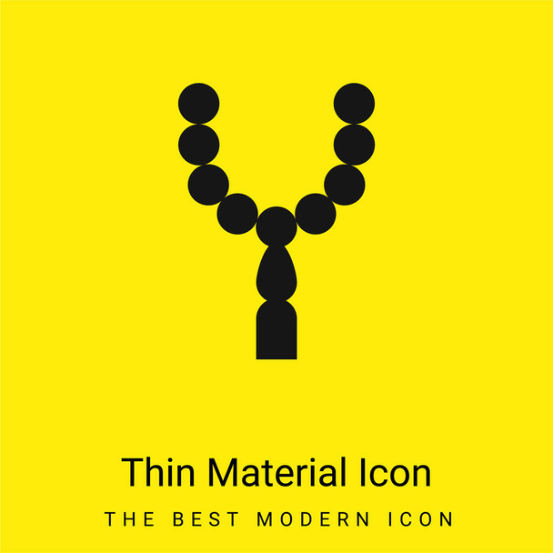 Beads minimal bright yellow material icon - Vector, Image