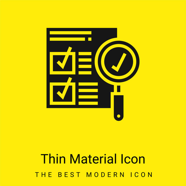 Approbation minimale icône matérielle jaune vif - Vecteur, image