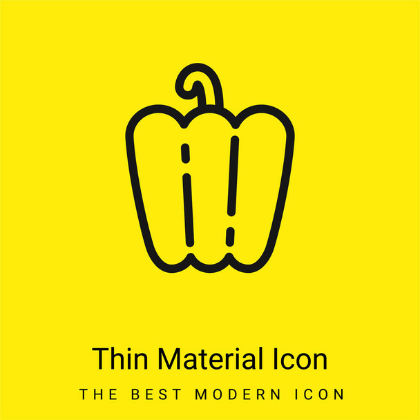 Bell Pepper minimal bright yellow material icon - Vector, Image