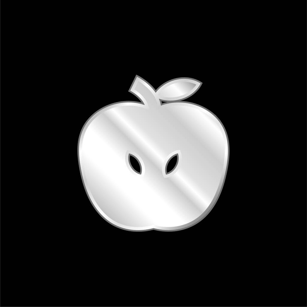 Apple Fruit verzilverd metallic icoon - Vector, afbeelding
