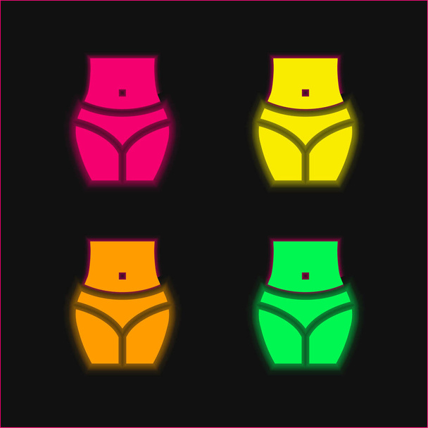 Тіло чотирьох кольорів, що світяться неоном Векторна піктограма
 - Вектор, зображення