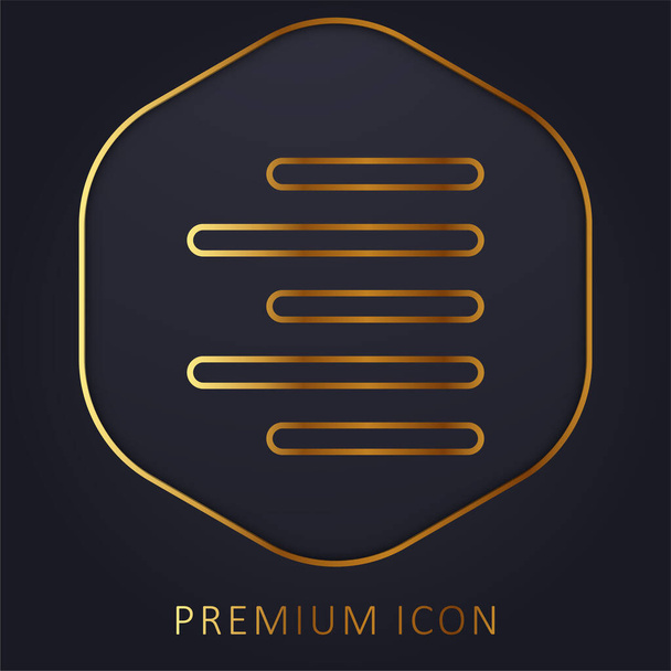 Align golden line premium logo or icon - Vector, Image