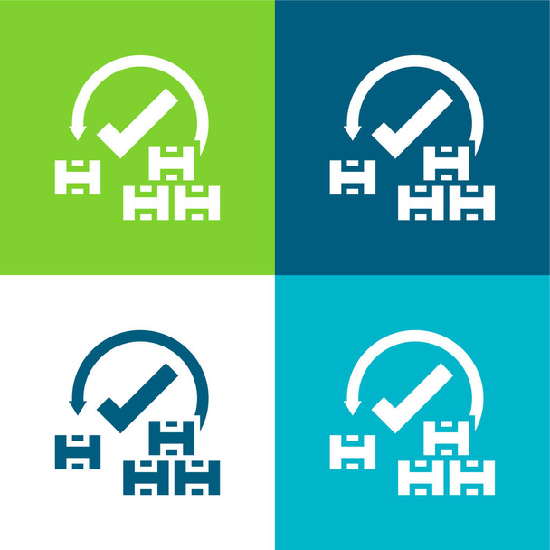 Accettazione Set di icone minime a quattro colori piatti - Vettoriali, immagini