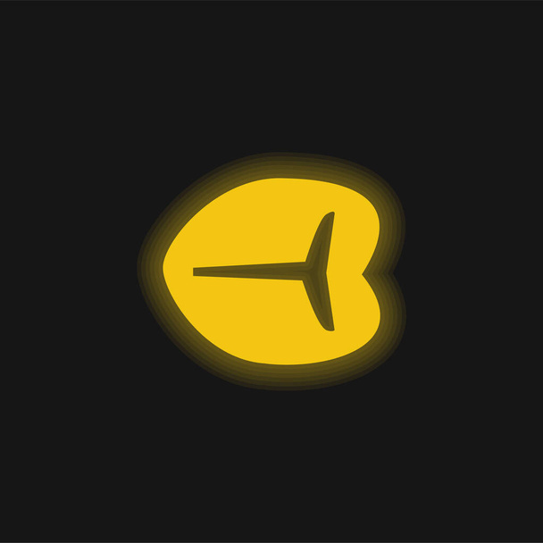 Желтый светящийся неоновый значок говядины - Вектор,изображение