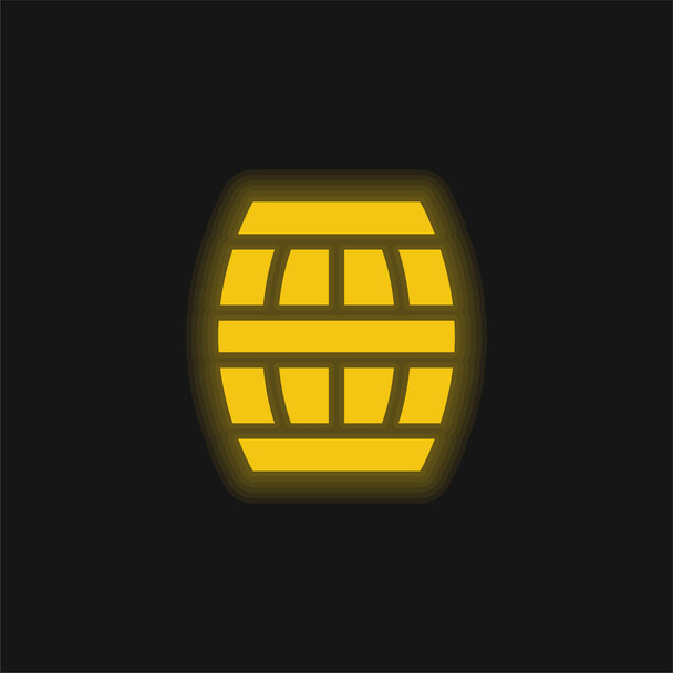 Barril amarillo brillante icono de neón - Vector, Imagen