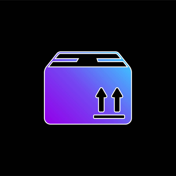 Caixa de embalagem para entrega ícone de vetor gradiente azul - Vetor, Imagem