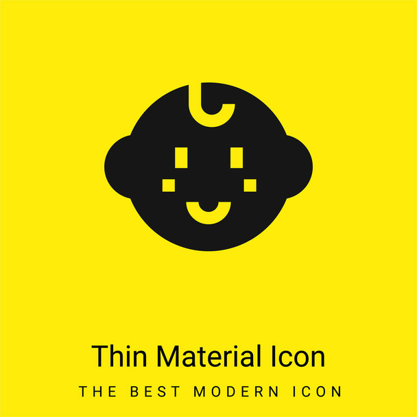 Baby Kid minimal bright yellow material icon - Vector, Image