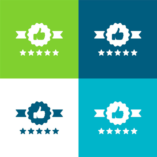 Odznaka płaski zestaw czterech kolorów minimalny zestaw ikon - Wektor, obraz