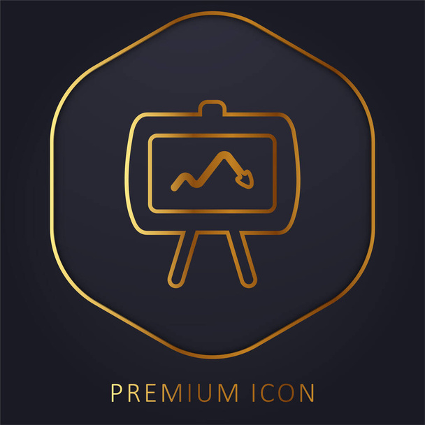 Flechas línea dorada logotipo premium o icono - Vector, Imagen