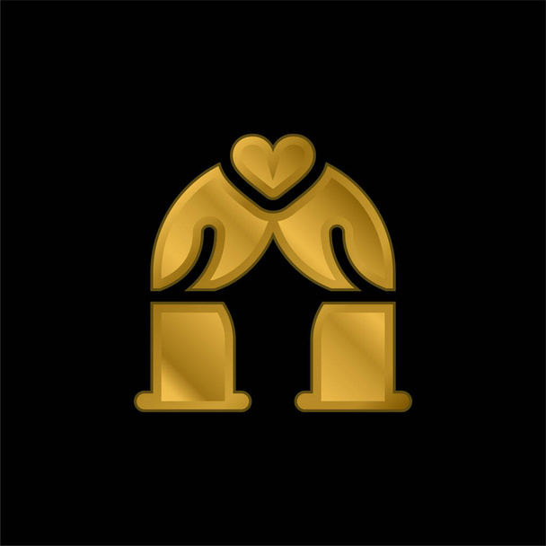 Arch gold plated metalic icon or logo vector - Vector, Image