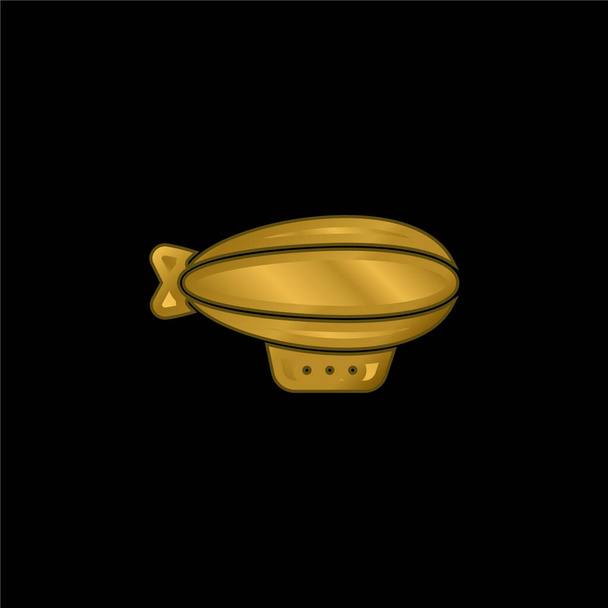 Balão de ar banhado a ouro ícone metálico ou vetor logotipo - Vetor, Imagem