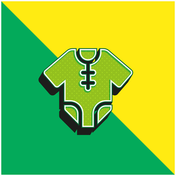 Baby Clothes Green and yellow modern 3d vector icon logo - Vector, Image