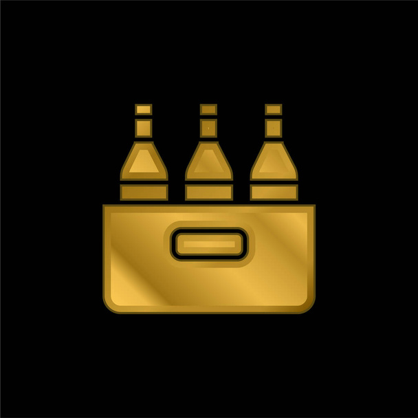 Μπύρα επιχρυσωμένο μέταλλο εικονίδιο ή το λογότυπο διάνυσμα - Διάνυσμα, εικόνα