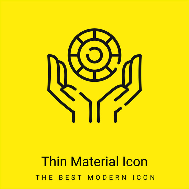 Aposte mínimo ícone de material amarelo brilhante - Vetor, Imagem