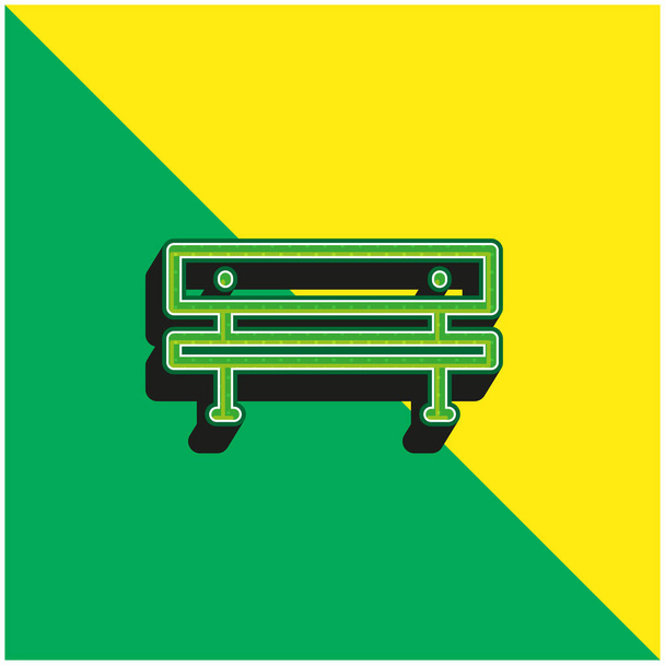 Banc Logo vectoriel 3d moderne vert et jaune - Vecteur, image