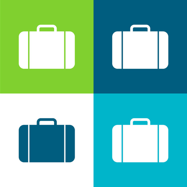 Herramienta de equipaje negro Conjunto de iconos mínimo de cuatro colores - Vector, Imagen